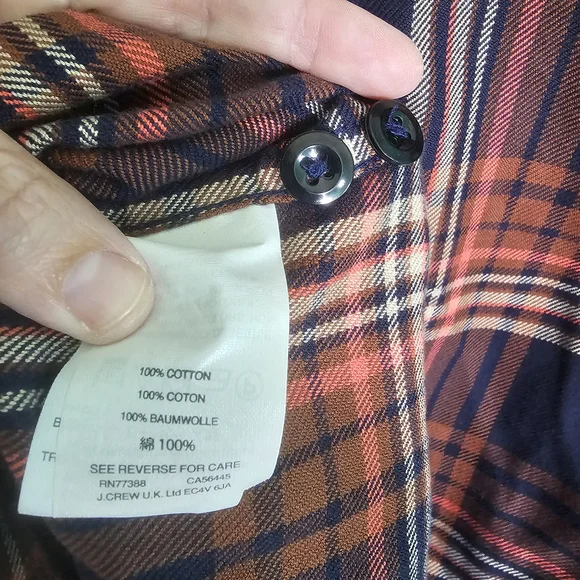 J. Crew Multicolor Plaid Button Down Shirt Men's Size XS - Picture 7 of 8